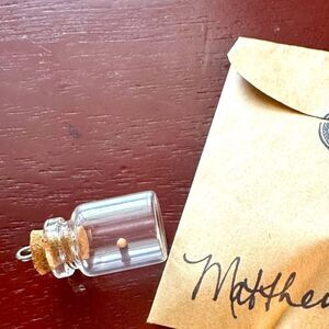 JUST IN☀️Mustard Seed in a Bottle Charm For Necklace Pin Keychains Faith Christ